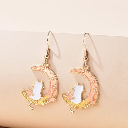 Fashion Cute Enameled Animal Dangle Drop Earrings