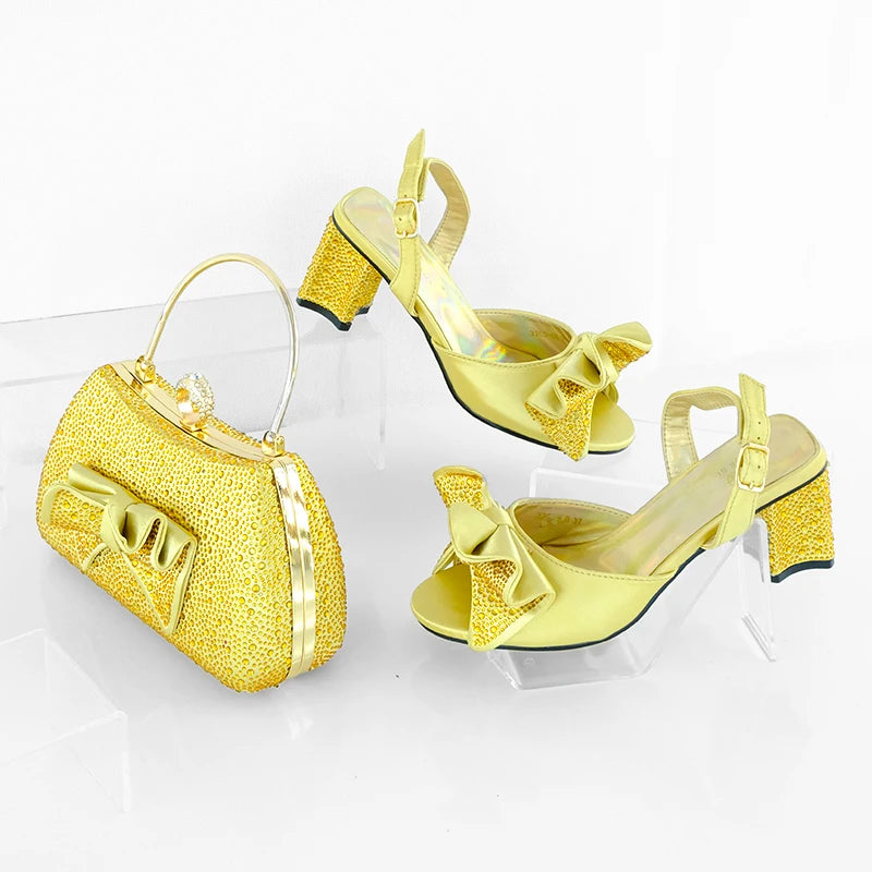 Italian Design Evening Shoes And Bags Pair