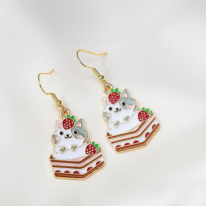 Fashion Cute Enameled Animal Dangle Drop Earrings