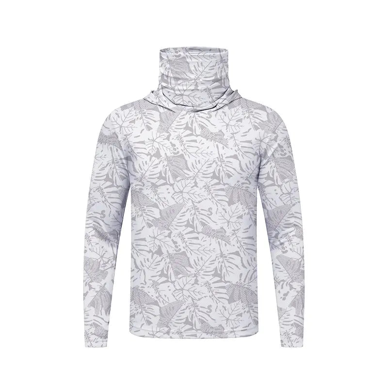 Sun Protection T-Shirts Mens Long Sleeve UV-Proof T-Shirts Fishing Hiking Summer Mask Lightweight Outdoor Protection Hoodie Tee