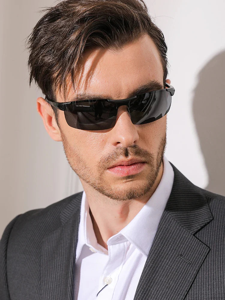 CLLOIO Aluminum Photochromic Sunglasses Men Polarized Day Night Driving Chameleon Glasses Anti-Glare Change Color Sun Glasses UV