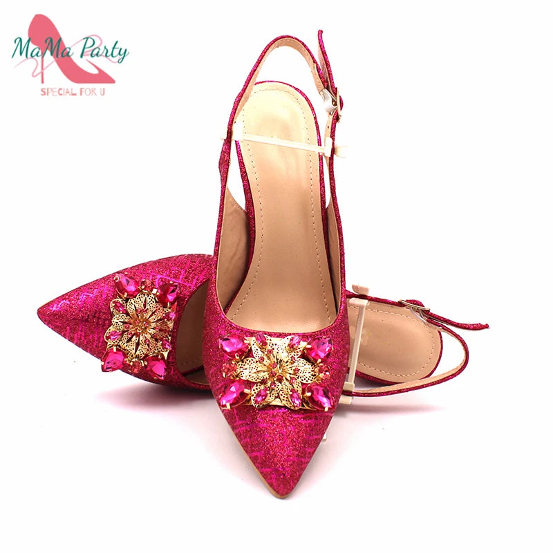Fuchsia Color Italian Classics Design African Women Shoes