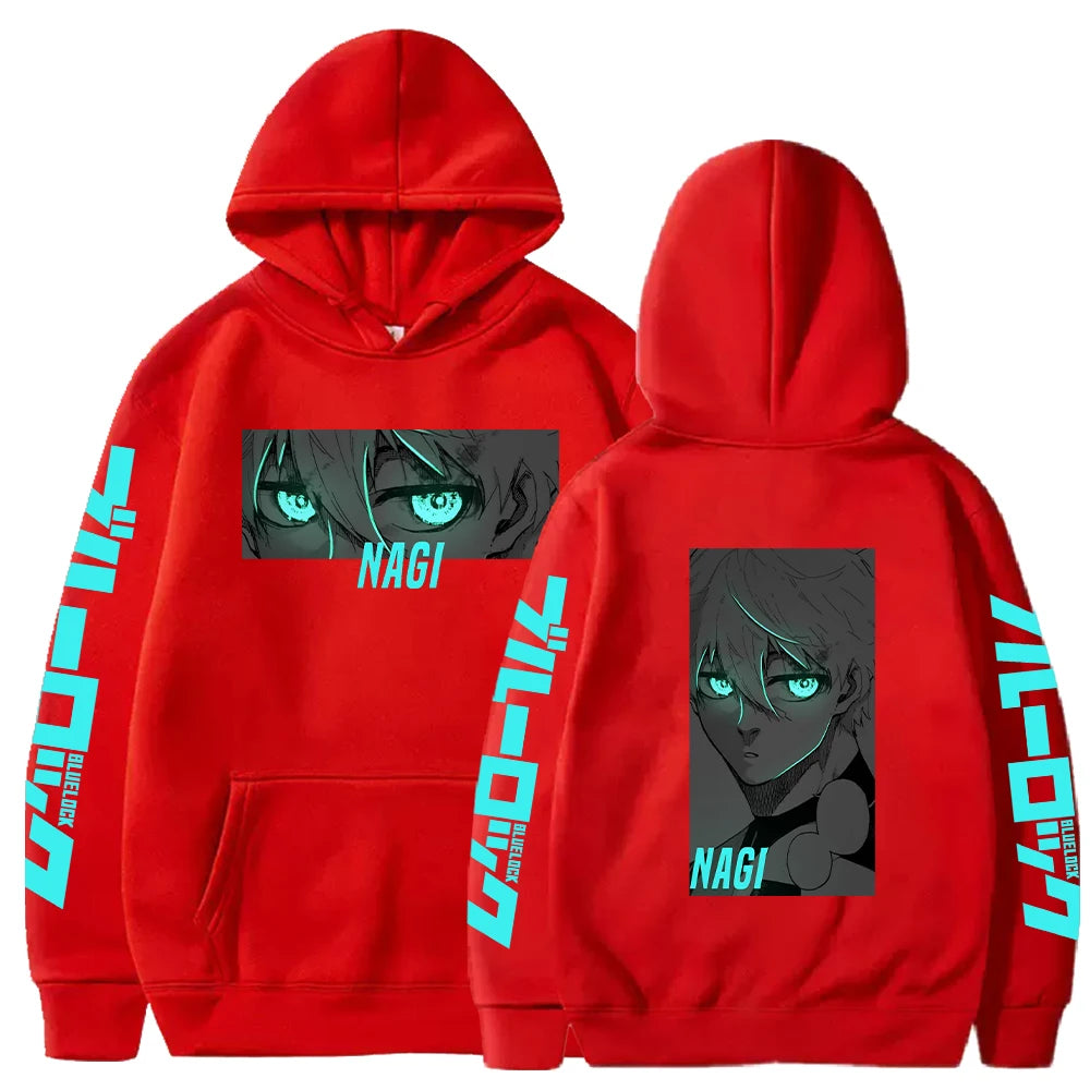 BLUE LOCK Nagi Seishiro Manga Printed Hoodies For Men Women Harajuku Anime Sweatshirts Long Sleeves Fleece Warm Streetwear