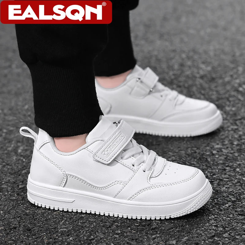 White Kids Sneakers Boys Sports Running Shoes Breathable Mesh Lightweight Comfortable Outdoor Tennis Casual Walking Shoes