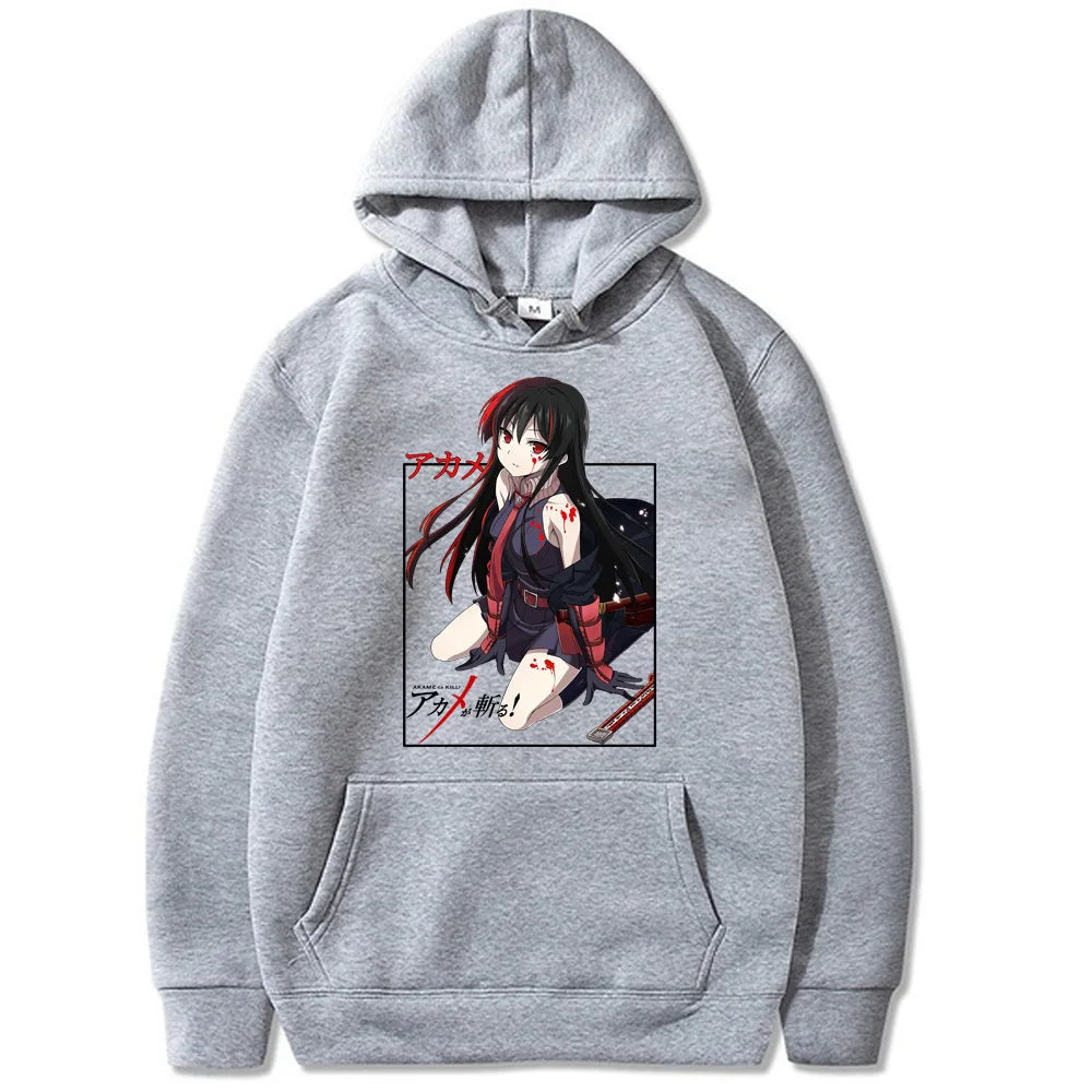 Akame Ga KILL Japanese Anime Hoodie Men's and Women's Harajuku Pullover Street Wear Unisex Autumn/Winter Plushed Brand Sweater