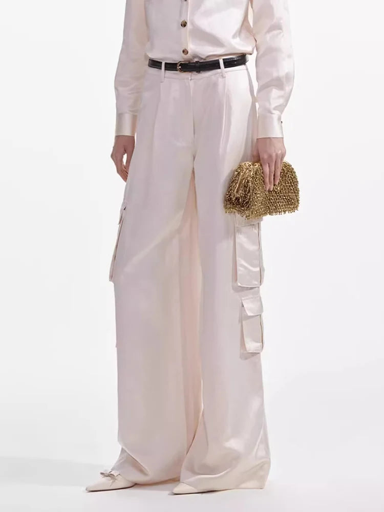 Ladies' fashion trend casual wide-leg trousers