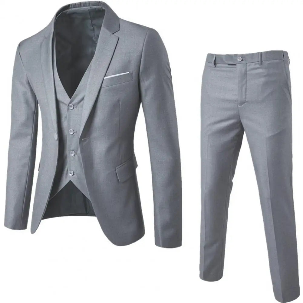 Men Three-piece Suit Elegant Formal Suit