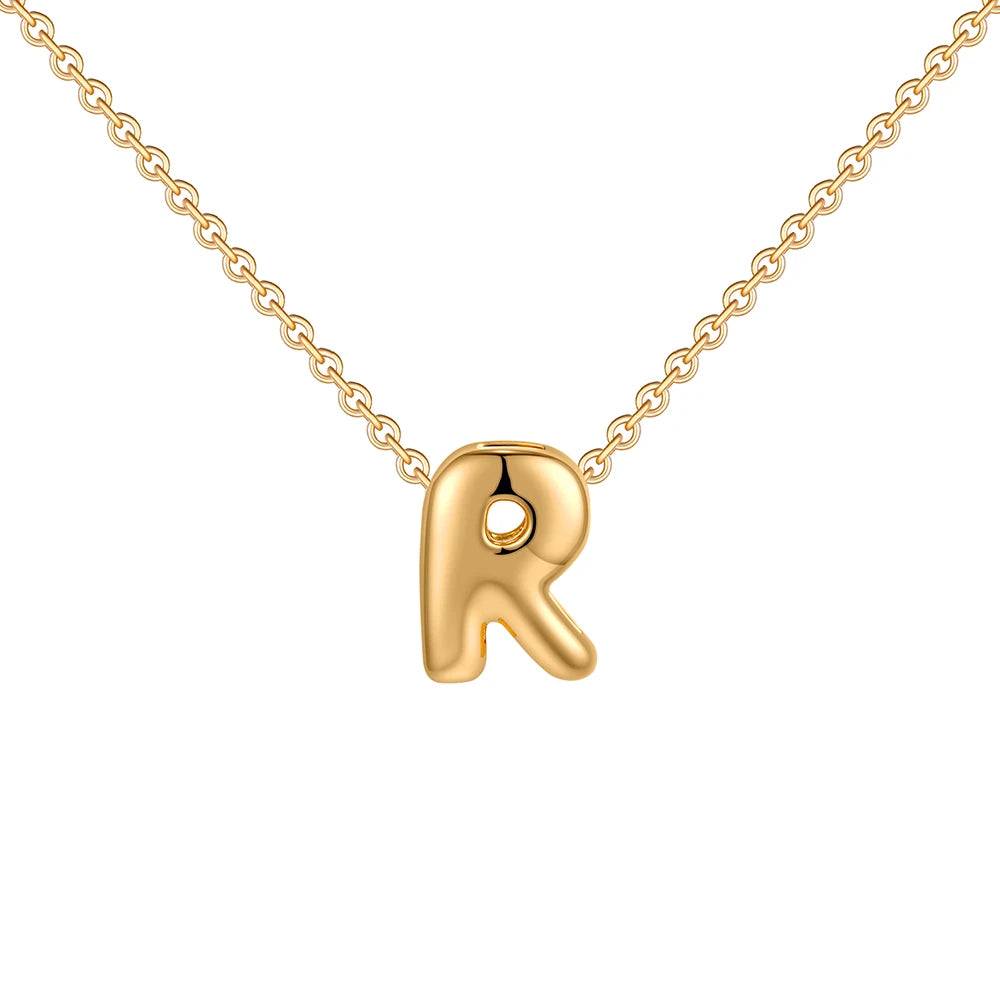 Dainty Mini Bubble Letter Necklace for Women