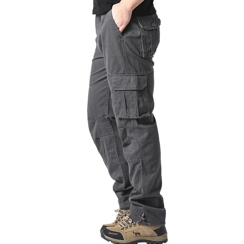 SMulti Flap Pockets Men's Straight Leg Cargo Pants