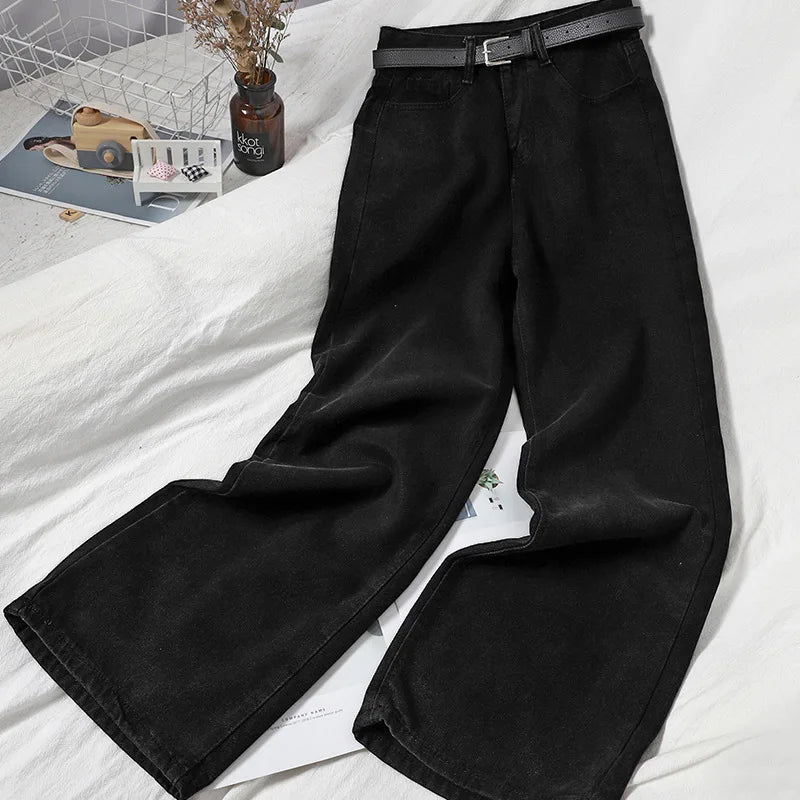 Vintage High-waisted Loose-fit Slimming Straight-leg Jeans For Women Trendy Long Trousers A Retro Flair