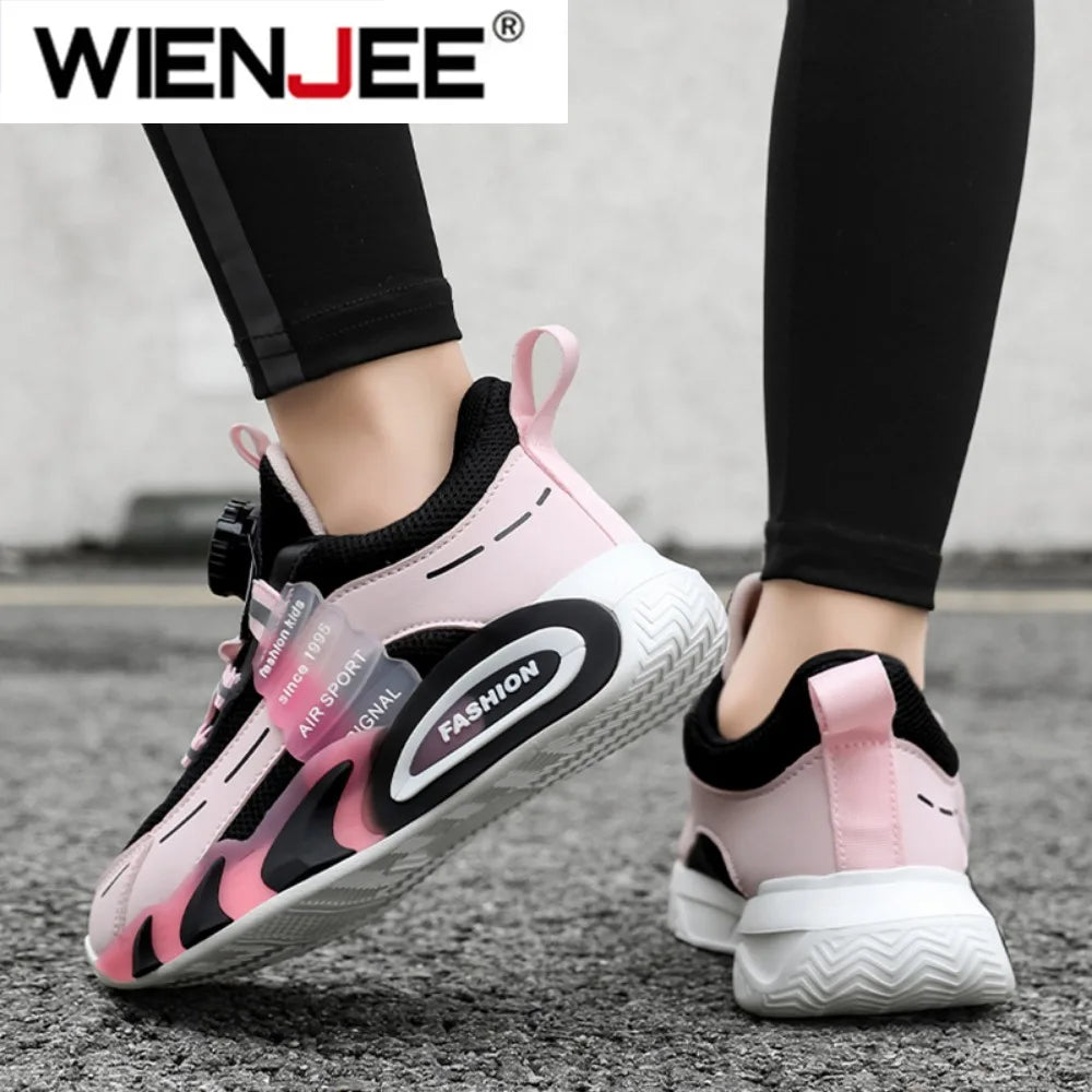Cute Pink Girls' Summer Breathable Walking Shoes Lightweight Kids Fashion Sneakers for Outdoor Sports Tennis