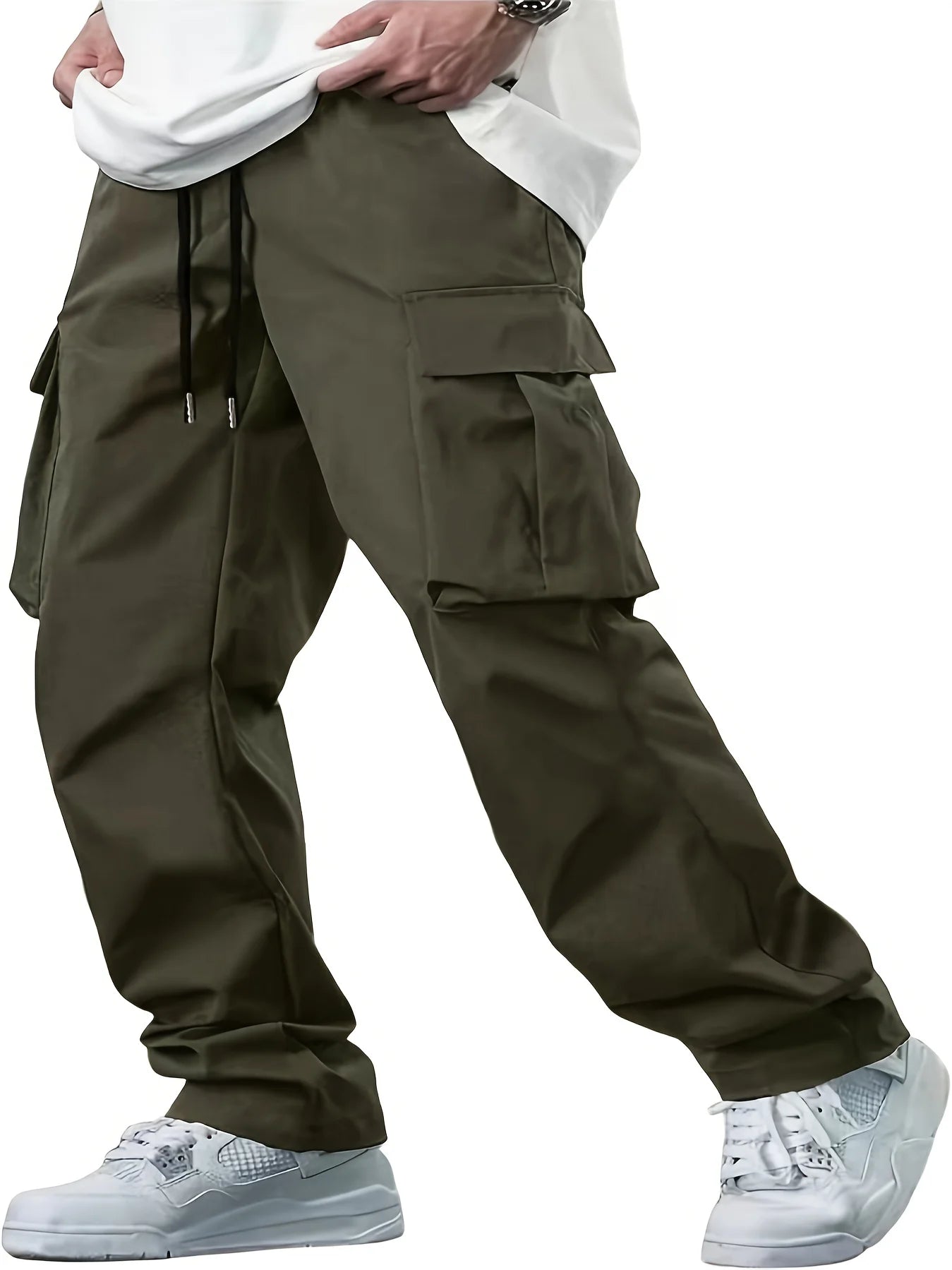 Men's casual loose straight tube Cargo Pants