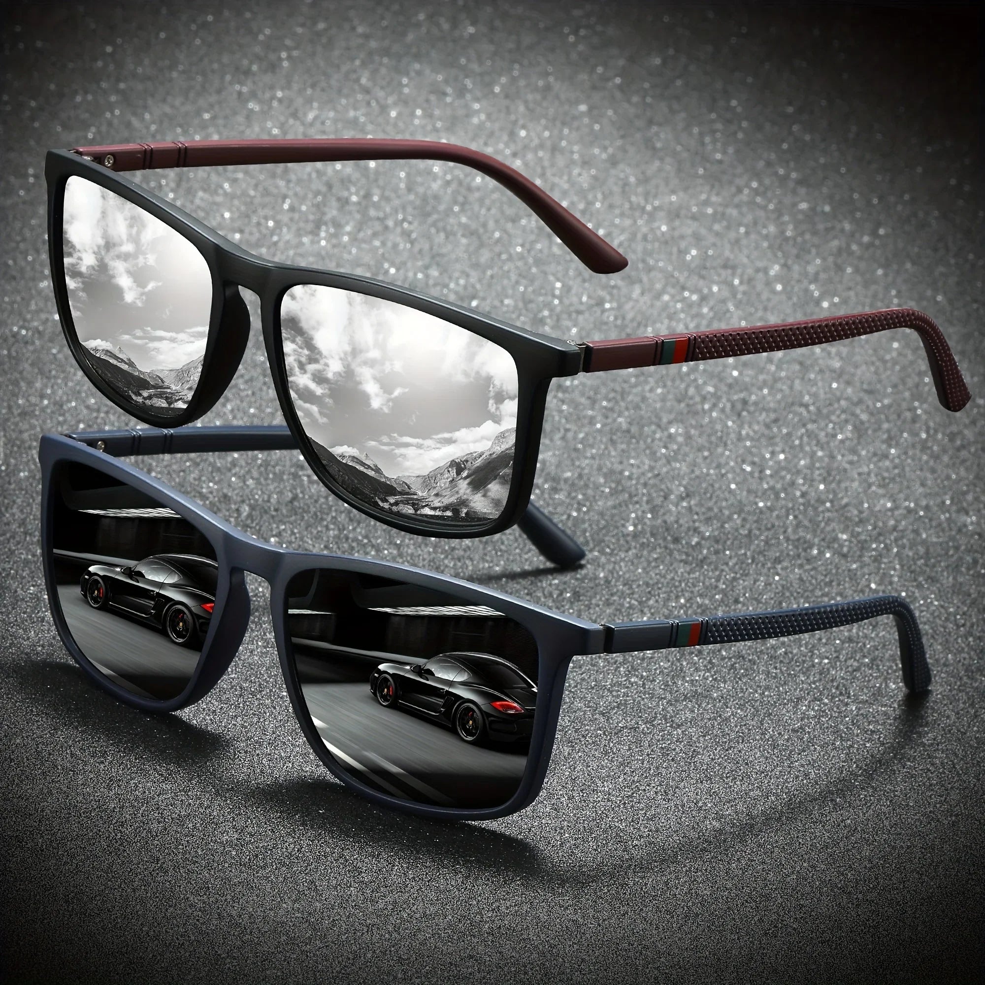 2/3 PIÈCES NOUVELLES Lunettes de soleil polarisées carrées 2025 Anti-reflets pour fête d'été, vacances, voyage, conduite, pêche UV400