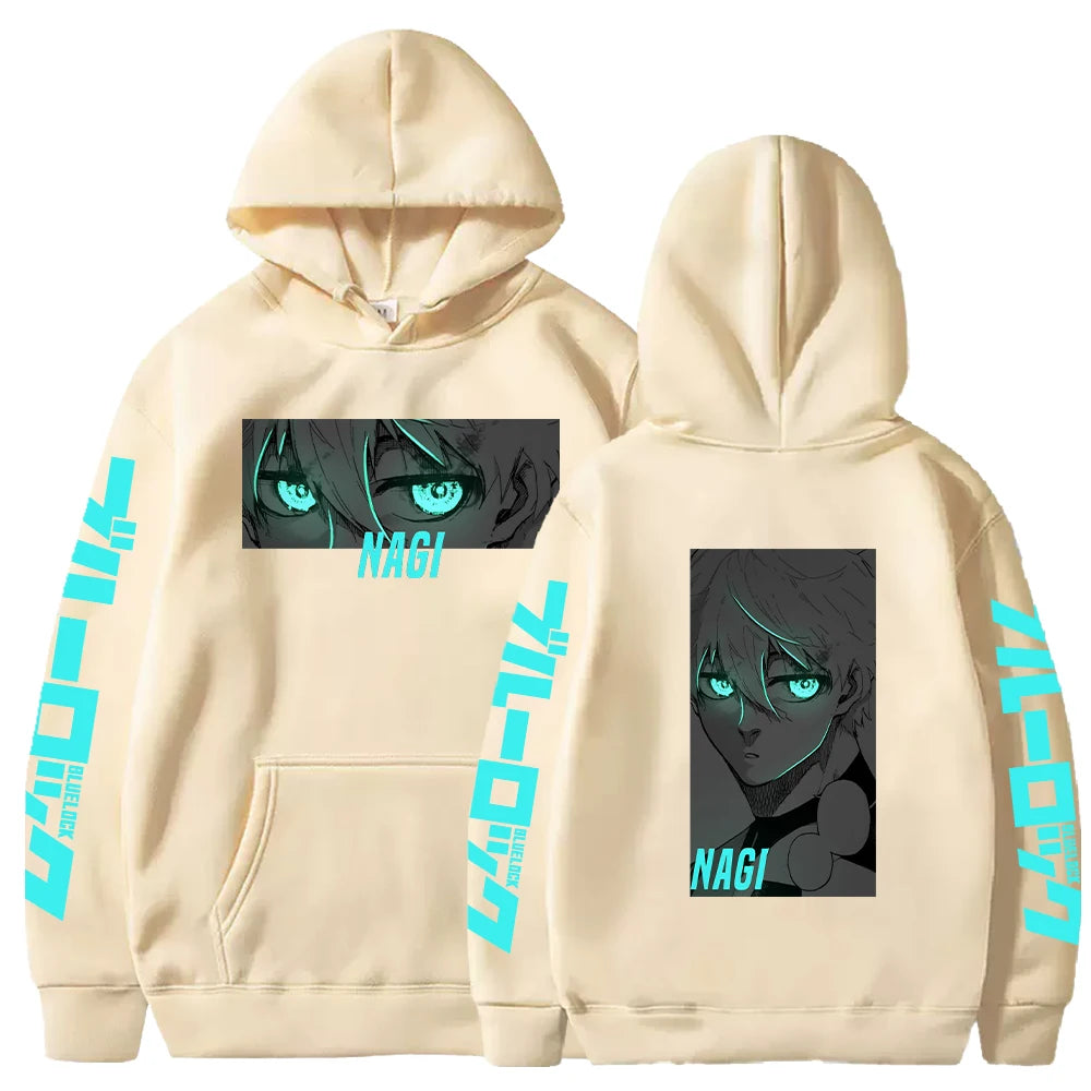 BLUE LOCK Nagi Seishiro Manga Printed Hoodies For Men Women Harajuku Anime Sweatshirts Long Sleeves Fleece Warm Streetwear