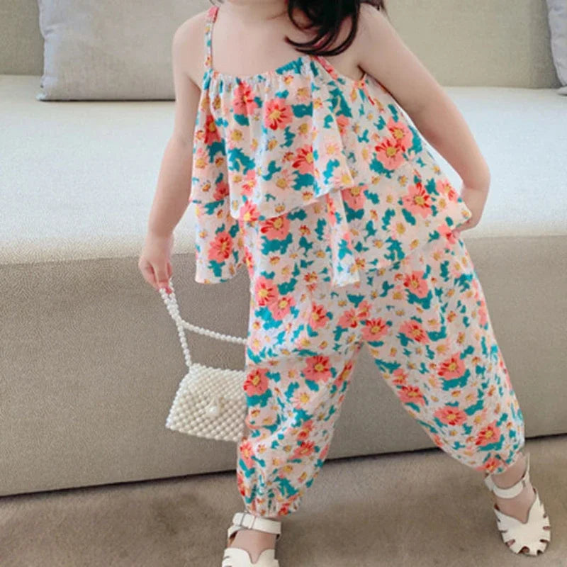 baby Girls' Suits Cute Floral Vest