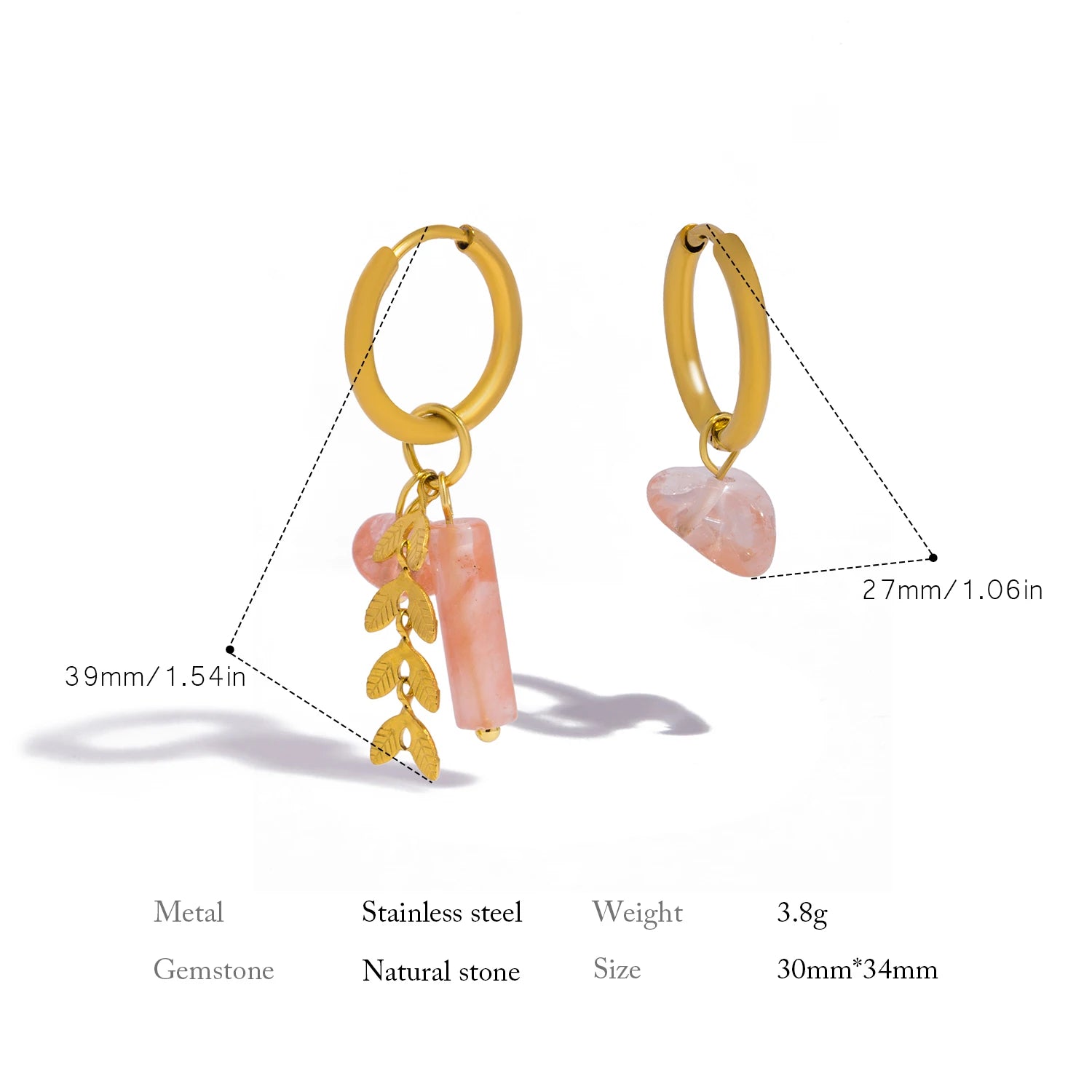 Stainless Steel 18K Gold PVD Plated Hoop Earrings for Women
