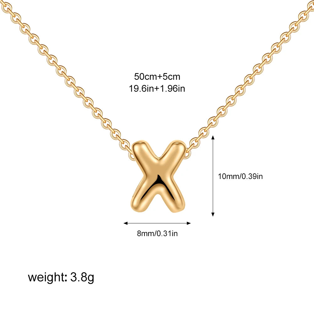 Bubble Initial A-Z Alphabet Mini Necklace for Women