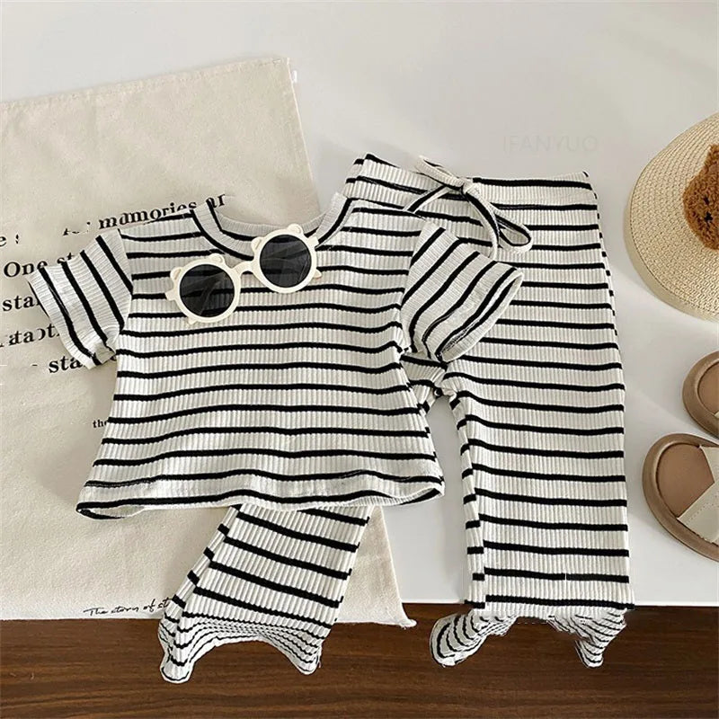 Girls Fashion Striped Sets