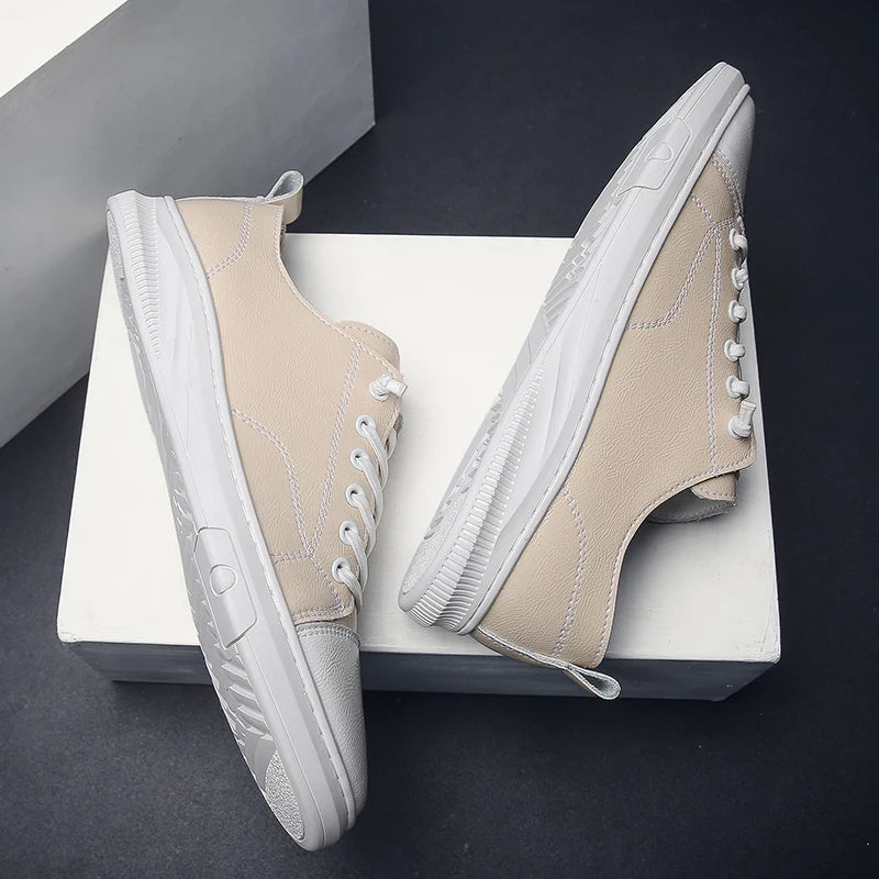 Fashionable Men's Lace-Up Casual Shoe Comfortable Lightweight Breathable Daily Walking Shoe Anti-Slip  Wear-Resistant Flat Shoes