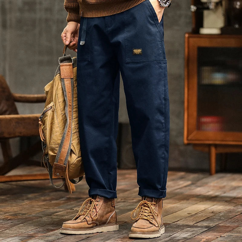 Cargo Pants Man Cotton Casual Loose Trouser