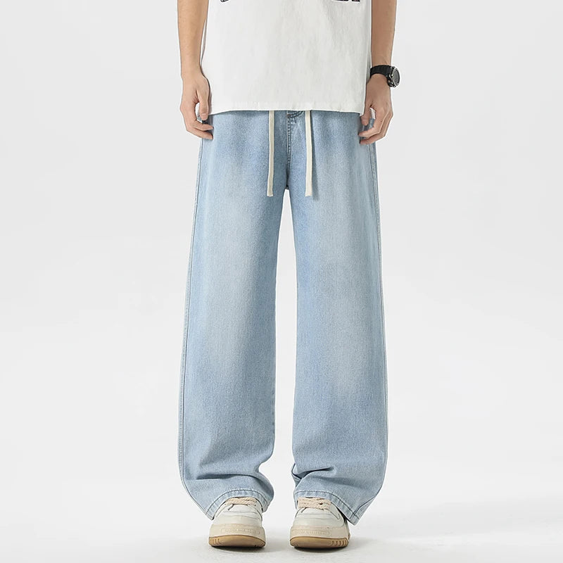 Men's Jeans American Loose Wide-leg Loose Straight Casual Trousers Street Hip-hop Baggy Jeans Black Grey  Blue Streetwear Men