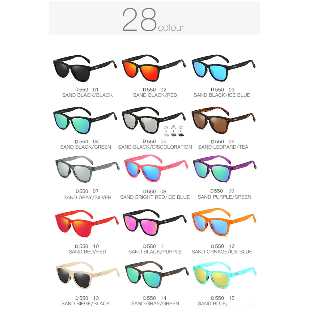 DUBERY Full Rim Polarized Sunglasses For Men And Women 28 Colors Model 550
