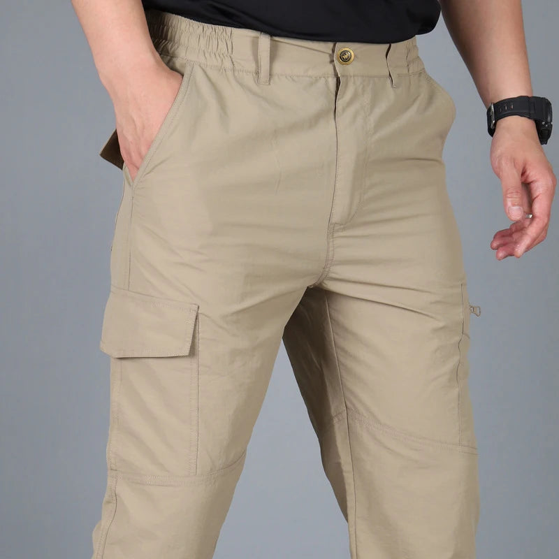 Men's Tactical Cargo Pants Casual Trousers Waterproof Multi-Pockets