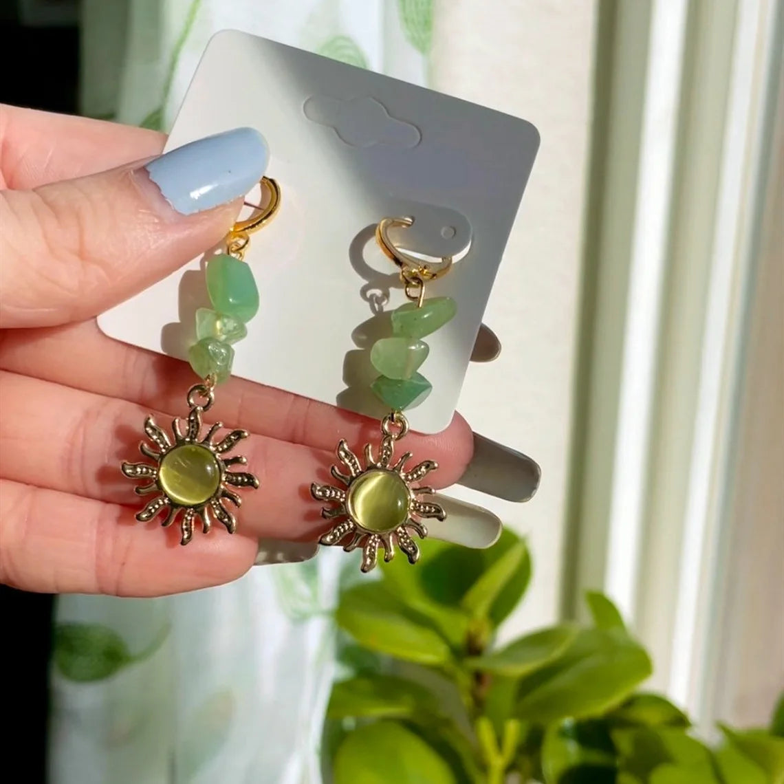 Vintage Sun Earrings Women Fashion