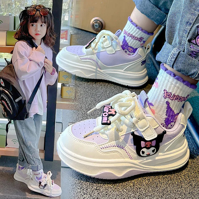 Kuromi Sanrio Kids Skate Shoes Cosplay Girl Casual Comfortable Breathable Sports Fashion Children Cartoon Shoes Autumn Winter