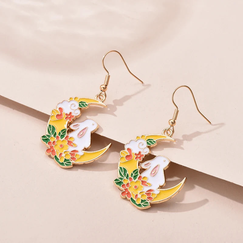 Fashion Cute Enameled Animal Dangle Drop Earrings