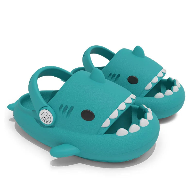 Boy Girl Cartoon Cute Sandal Shark Children Slippers Shoe Wear Anti-collision Non-slip Sandal Kid Baby Hole Shoes Women Slippers