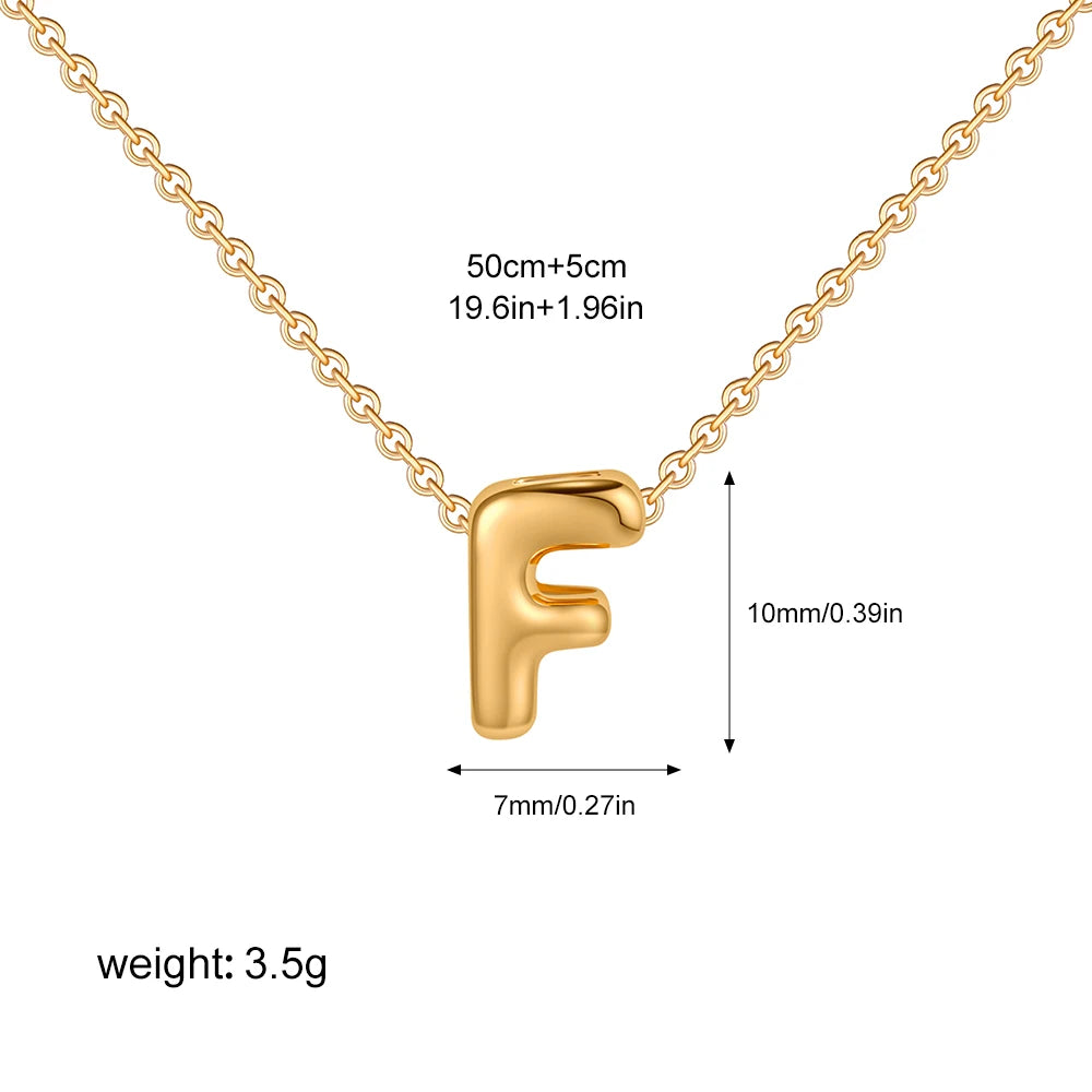 Bubble Initial A-Z Alphabet Mini Necklace for Women