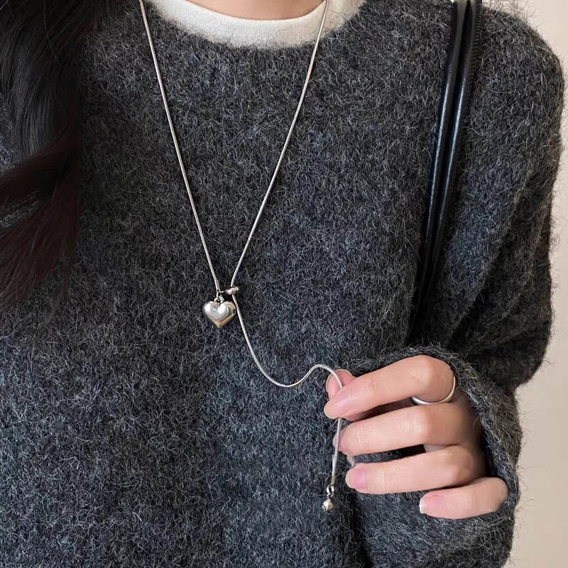 Black Square Pendant Double Layer Necklaces for Women