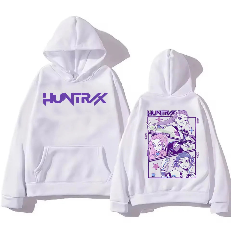 Men Women Hoodies KPop Demon Hunters Graphic Sweatshirts Fleece Warm Hooded Pullovers 2025 Fashion Male Sudadera Print Top