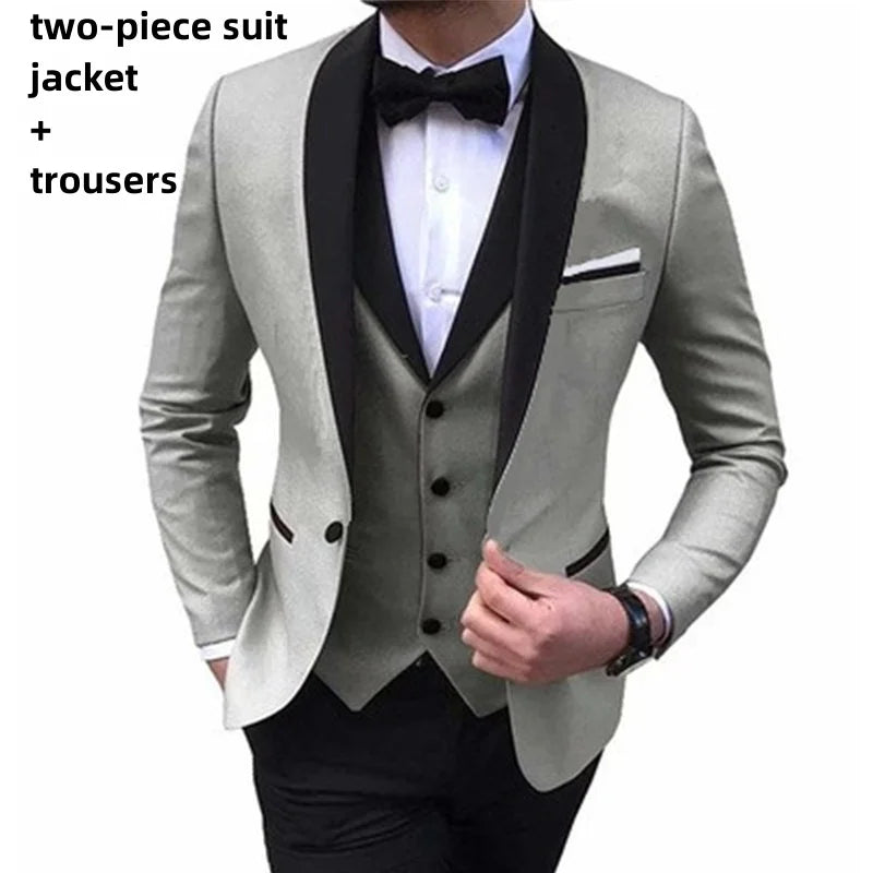 Mens 3 Piece Casual Tuxedos for Wedding