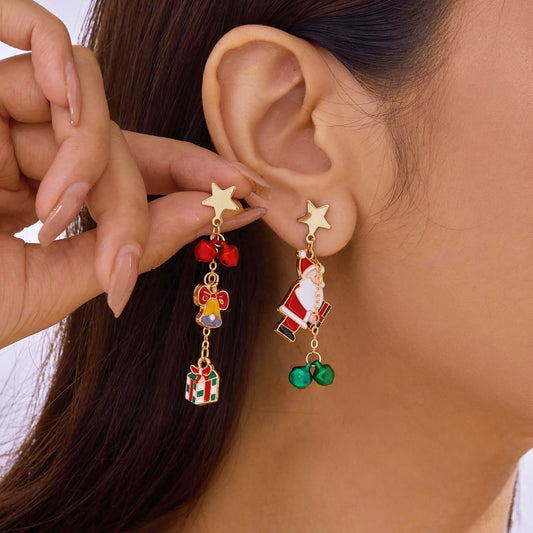 Fashion Christmas Asymmetrical Dangle Earrings for Women