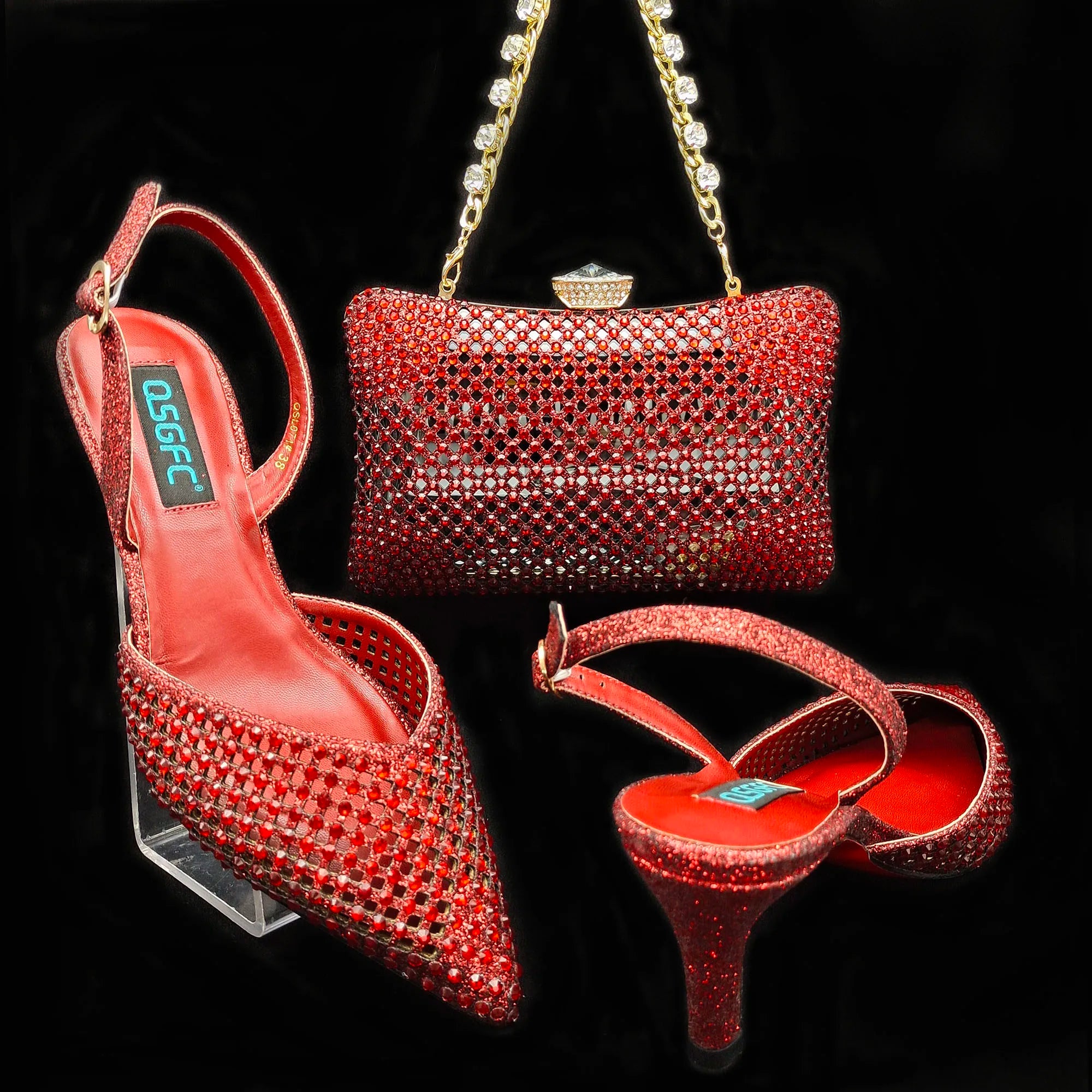 Bag And Comfortable Mid-heel Hollow Pointed Shoes Are Suitable For parties