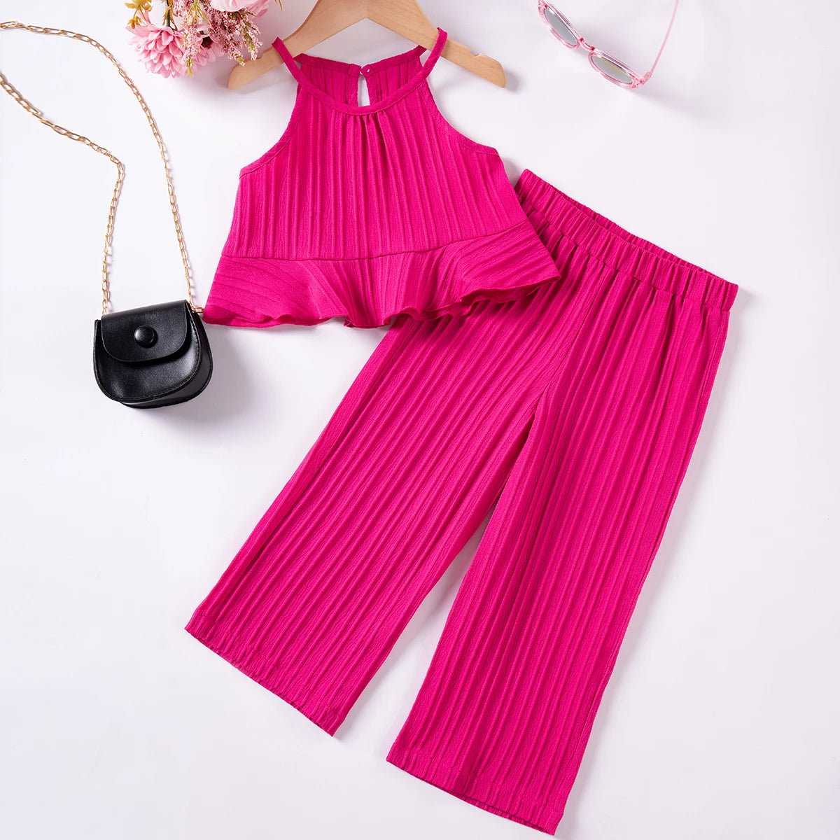 Girls Solid Color Suspenders