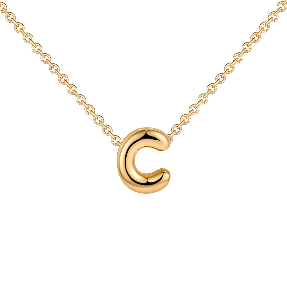 Dainty Mini Bubble Letter Necklace for Women