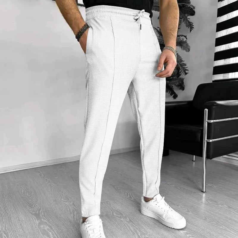 Summer Commuting Versatility, Antiwrinkle, Easy To Manage, Moisturewicking,Men's Stretch Slim Pants, CasualPants