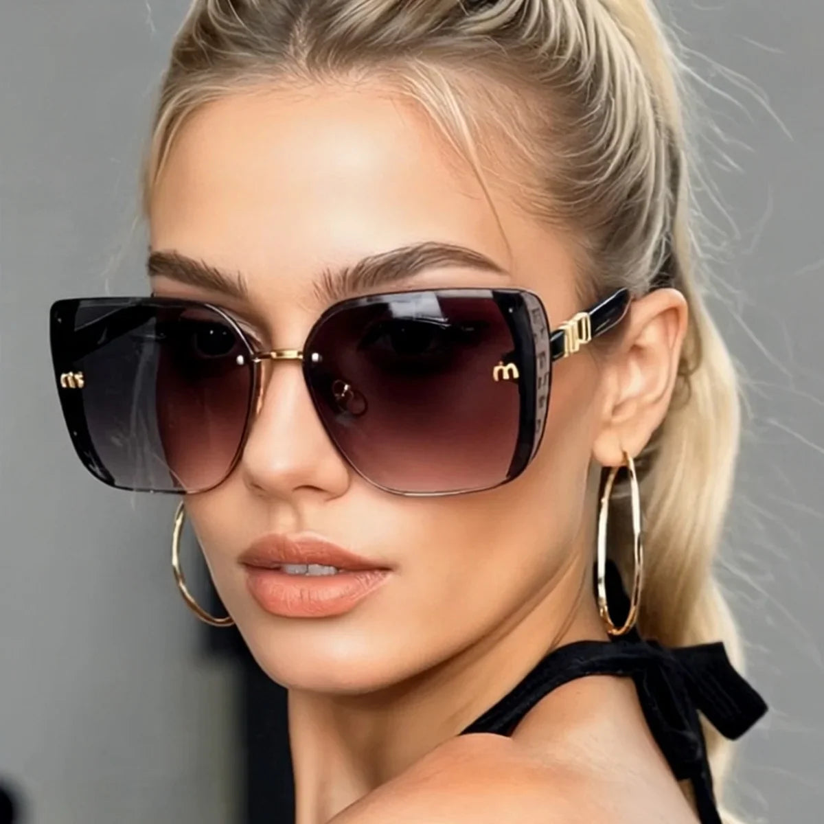 1 lunette de soleil pour femme de style rétro européen et américain, tendance polyvalente pour l'été, protection solaire et UV, légère