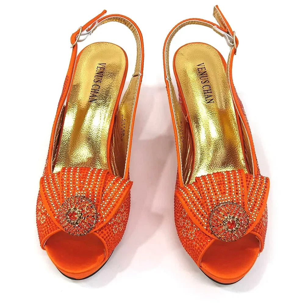 Shoes And Bag Sets For Evening Party With Stones