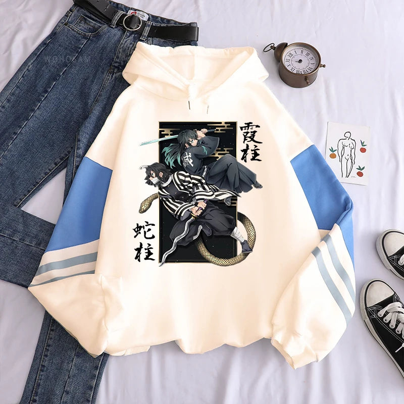 Anime Demon Slayer Iguro Obanai And Tokitou Muichirou Print Hoodies