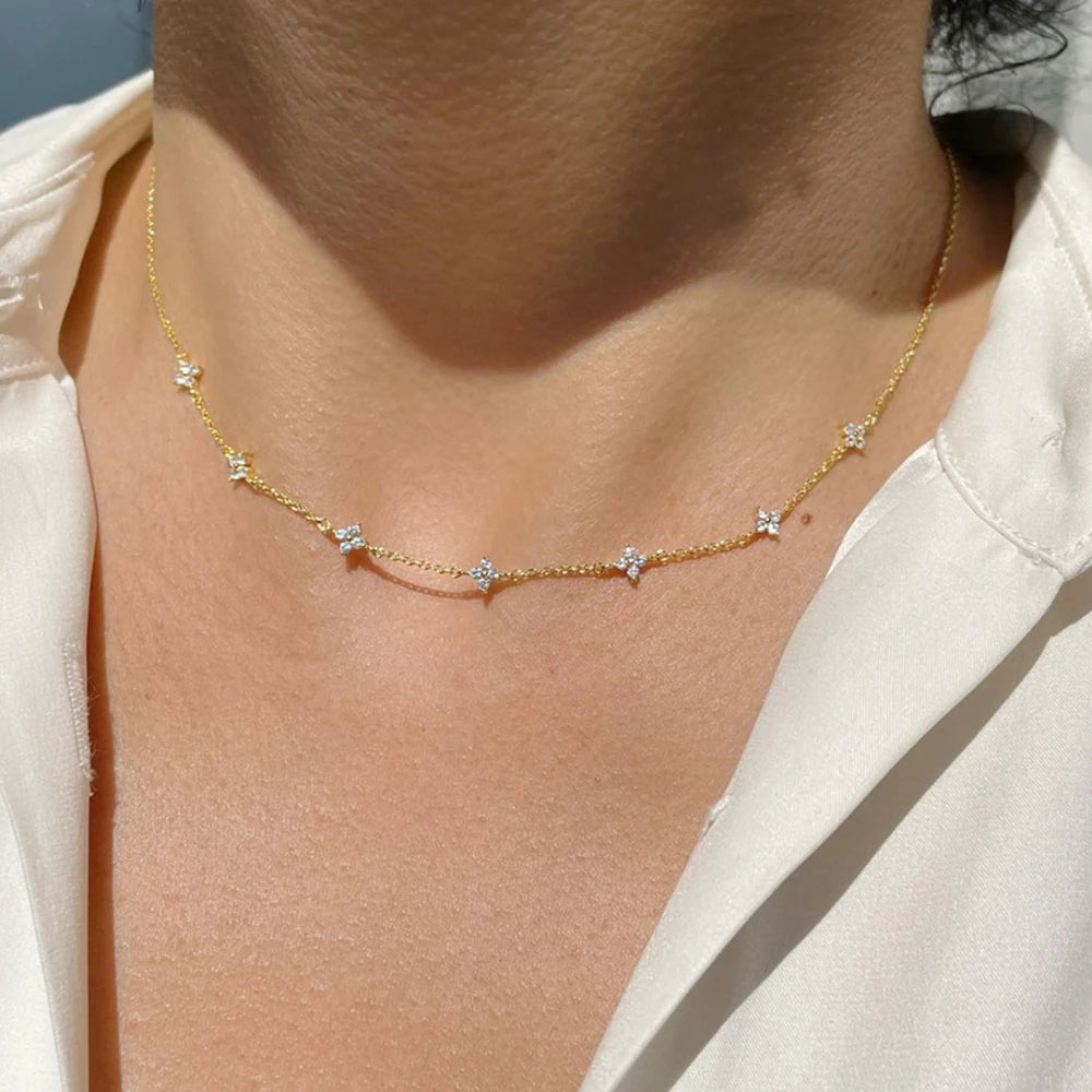 Stainless Steel Zircon Necklaces for Women