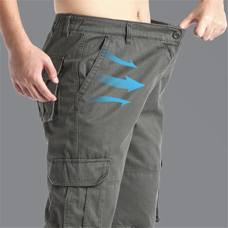 SMulti Flap Pockets Men's Straight Leg Cargo Pants