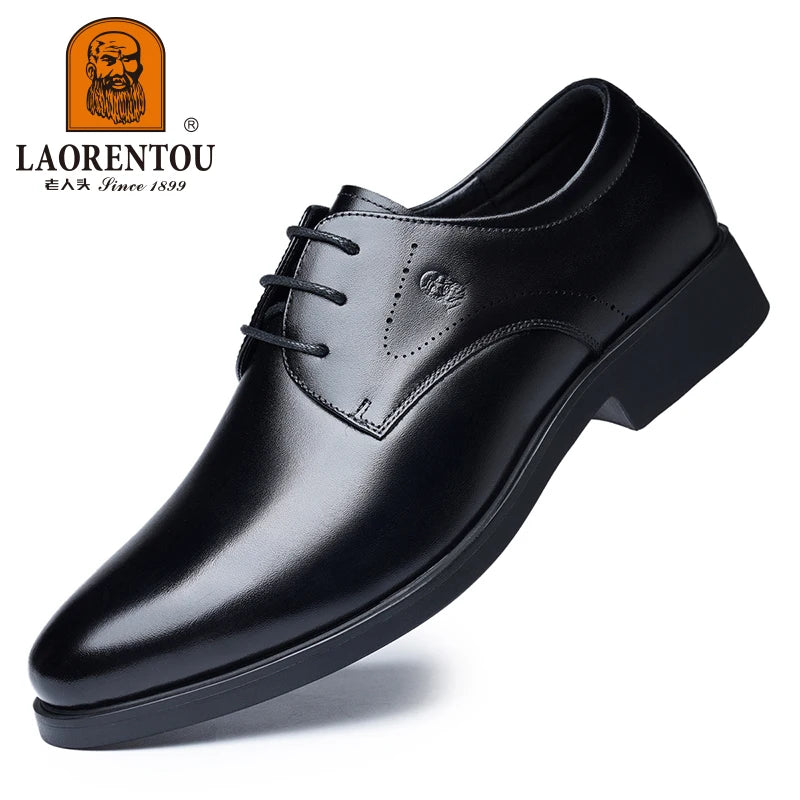 Men's Genuine Leather Business Dress Shoes – Formal Oxford Style, Sizes 40–47