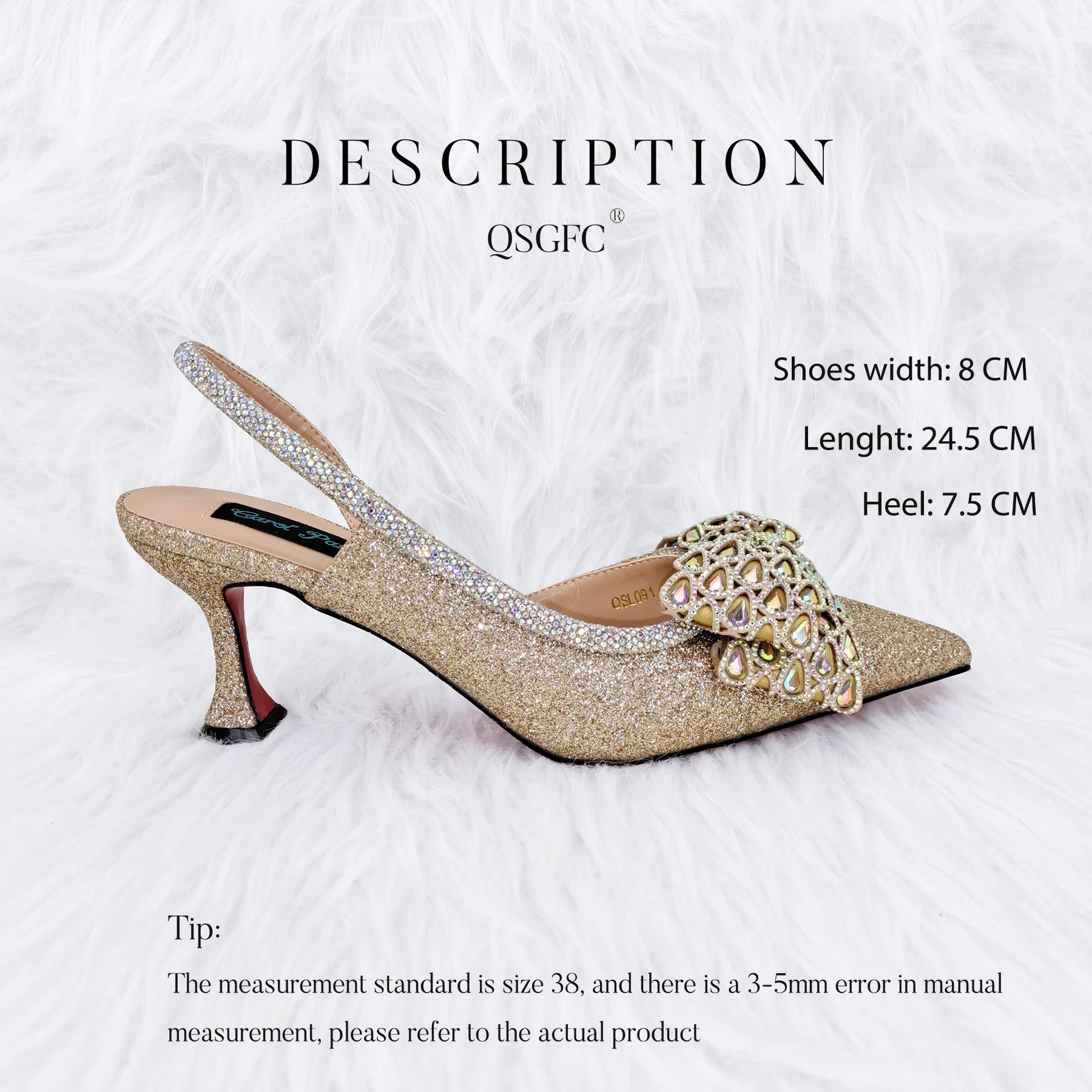 princess style  Young Girl Rhinestone-encrusted Bag & Comfortable  High Heels