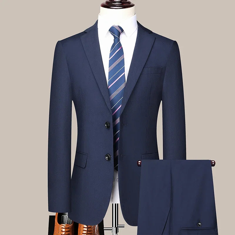 Men's Slim-fit Two-button Business Suit