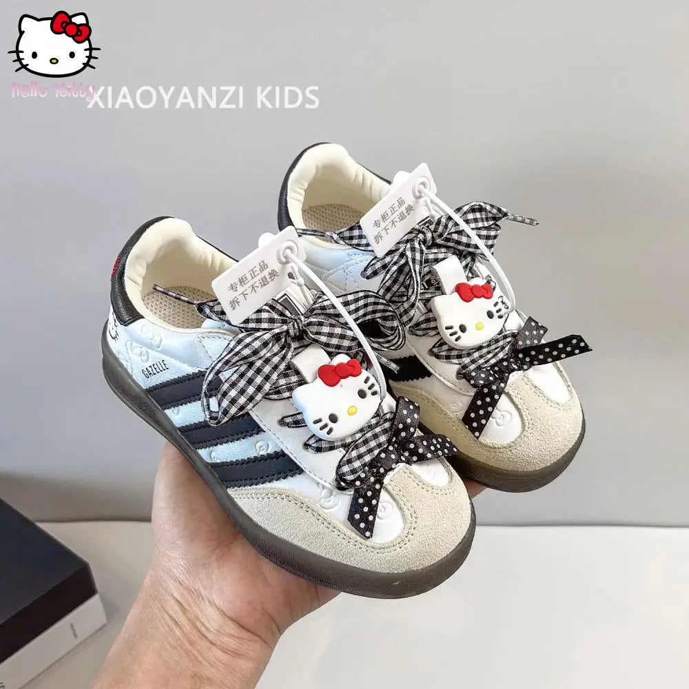 Sanrio Hello Kitty Spring Children's Casual Shoes Girls Sports Shoes Fashion Sports Children's Board Shoes Non-Slip Soft Soled