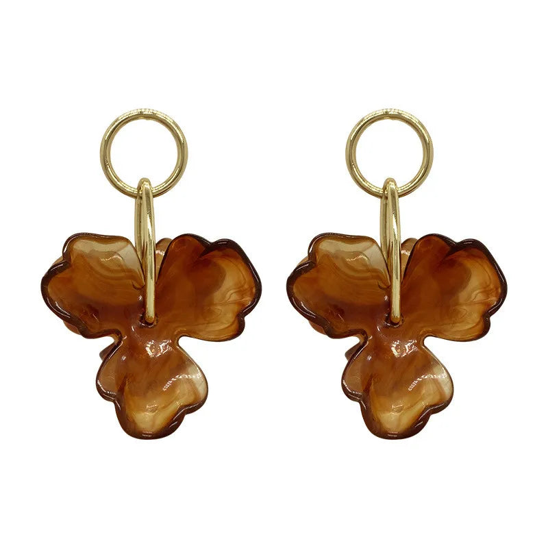 Vintage Irregular Metal Petals Earrings